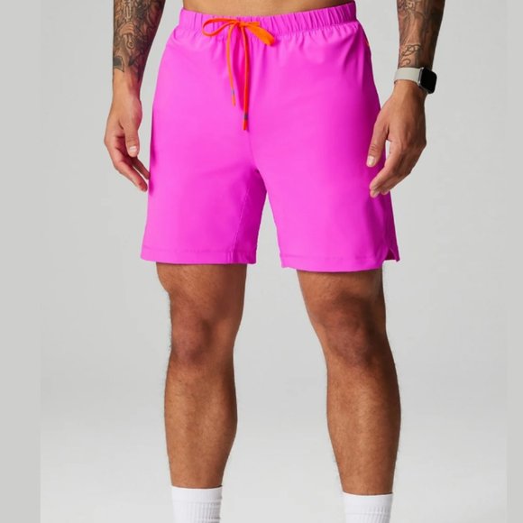 Fabletics Shorts Fabletics Mens 7 The One Short Lined In Pink